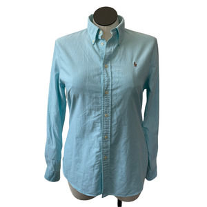 Polo Ralph Lauren Women's XL Light Blue Custom Fit Button Down Oxford Shirt